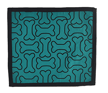 teal blue coloured bone printed dog mat