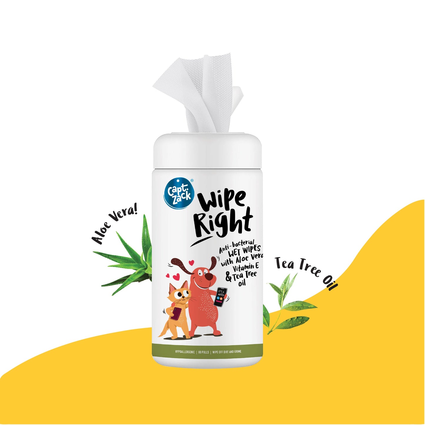 Wipe Right Anti-Bacterial Wet Wipes For Dogs & Cats