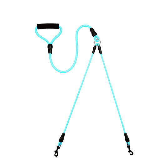 Dual leash Blue