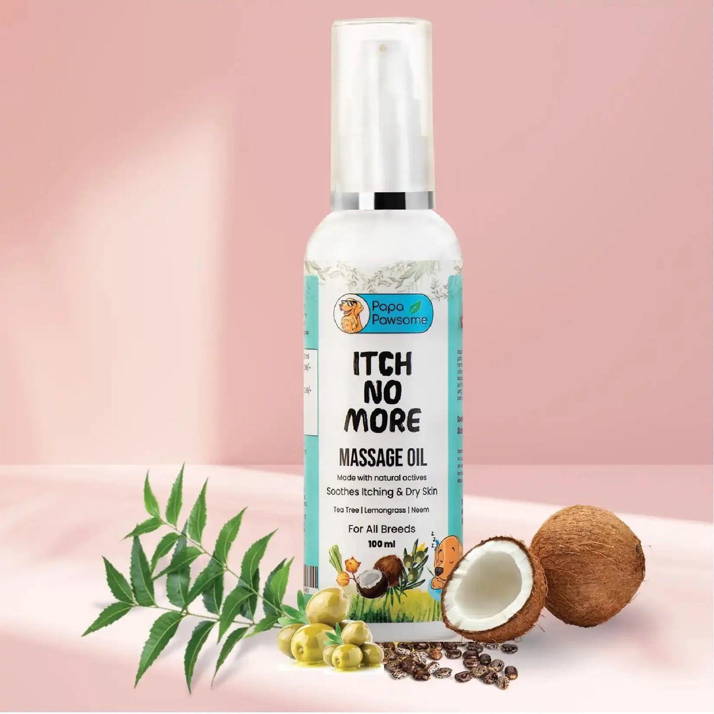 Itch No More Massage Oil for Dog, 100 ml - Papa Pawsome